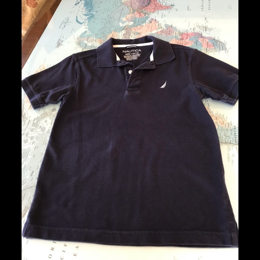 Nautica Boys Size 10-12 Navy polo shirt